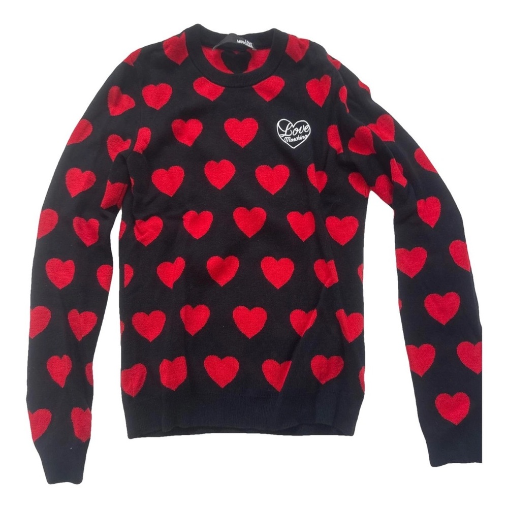 Love Moschino Black and Red Heart Sweater
